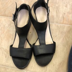 Black Franco Sarto strap low wedge sandals. Size 7.5. GUC